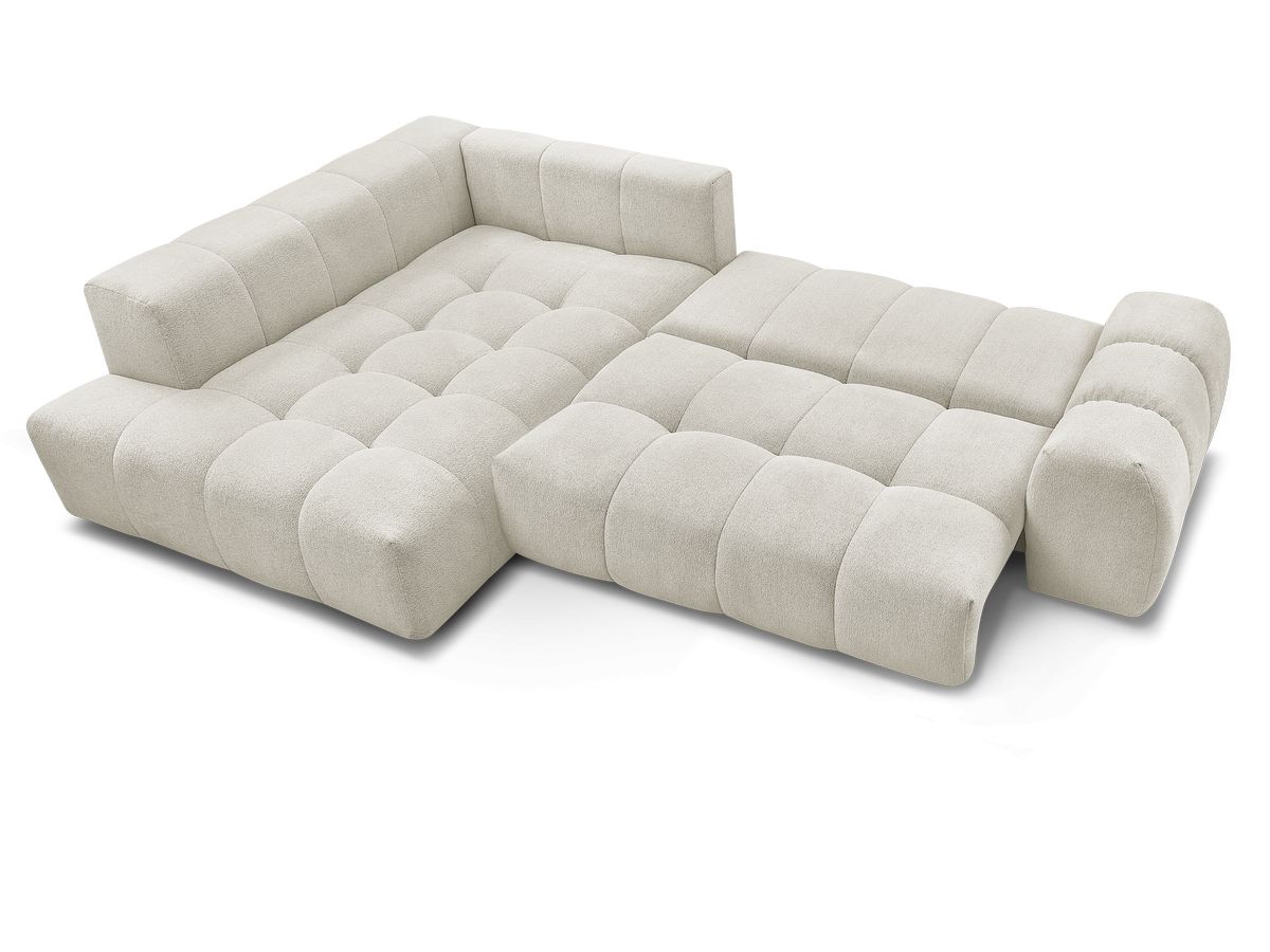 Canapé d'angle L convertible coffre EVEREST tissu chiné