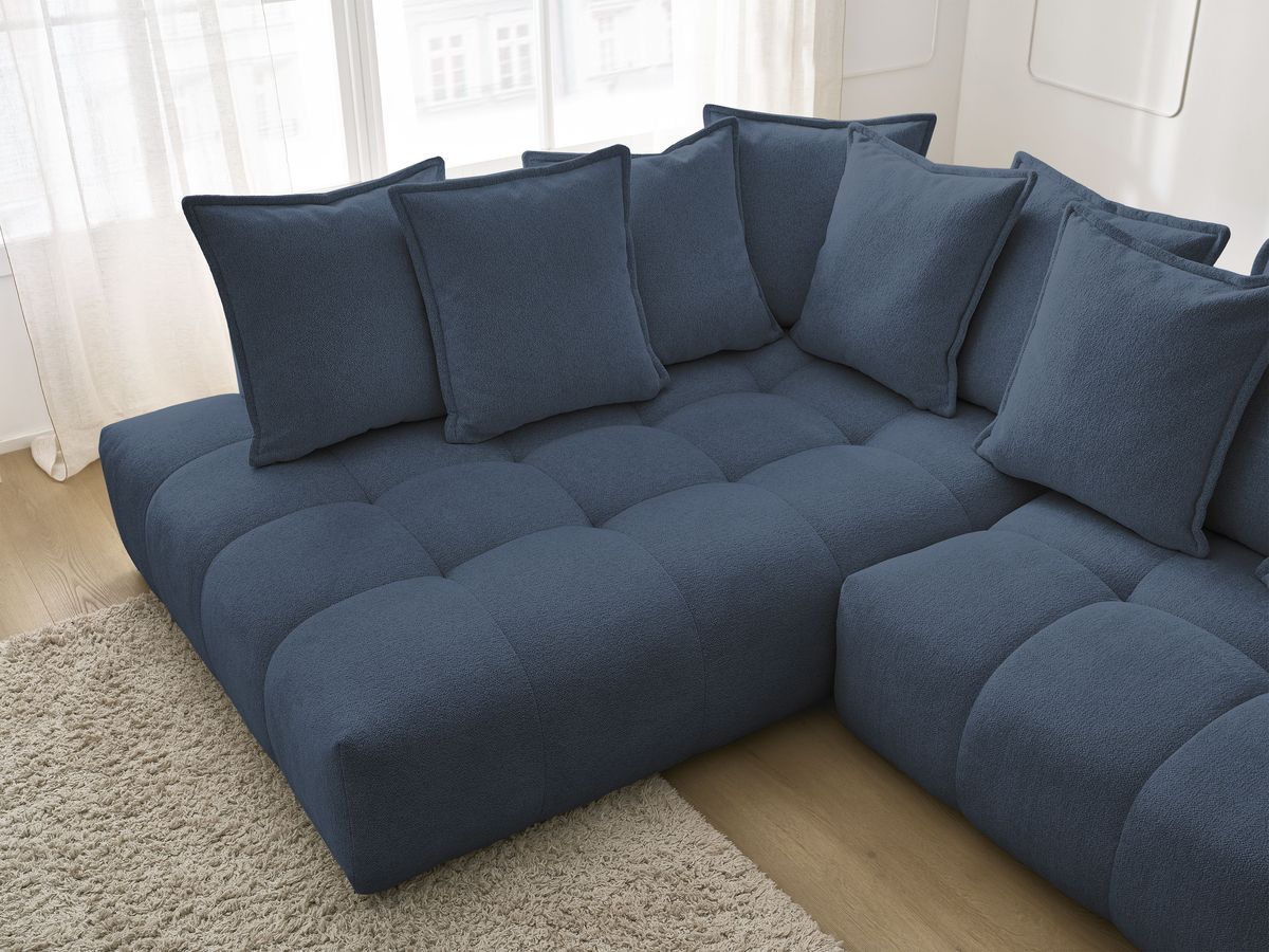 Canapé d'angle L convertible coffre EVEREST tissu chiné