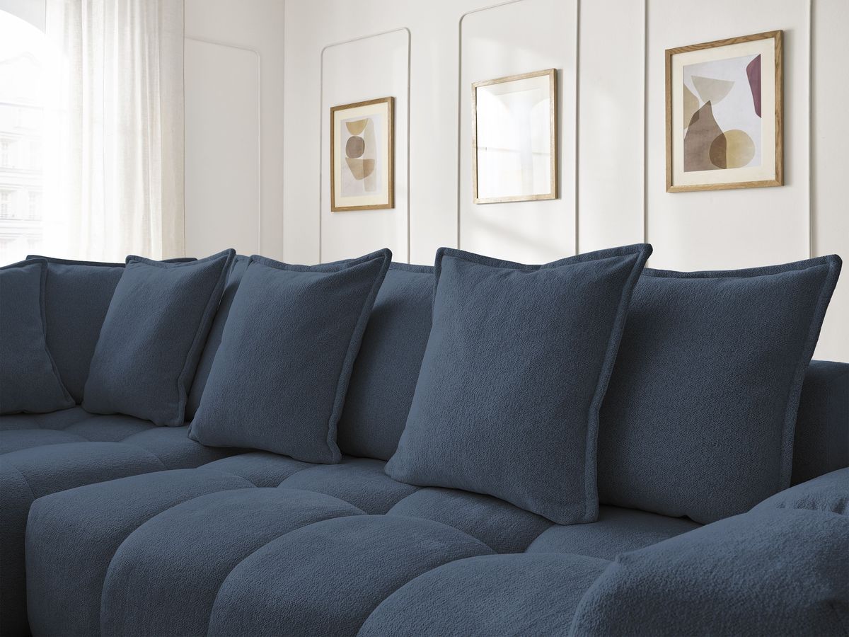 Canapé d'angle L convertible coffre EVEREST tissu chiné