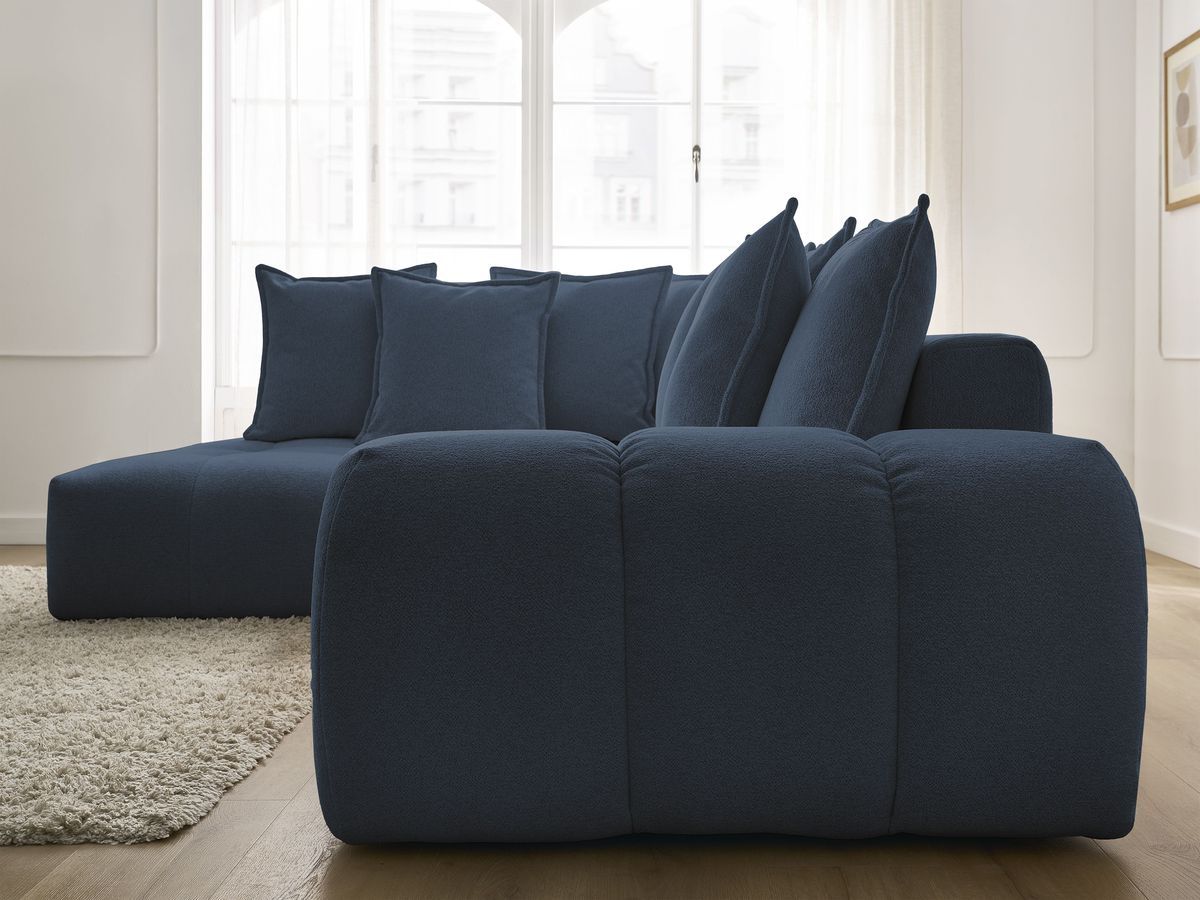 Canapé d'angle L convertible coffre EVEREST tissu chiné