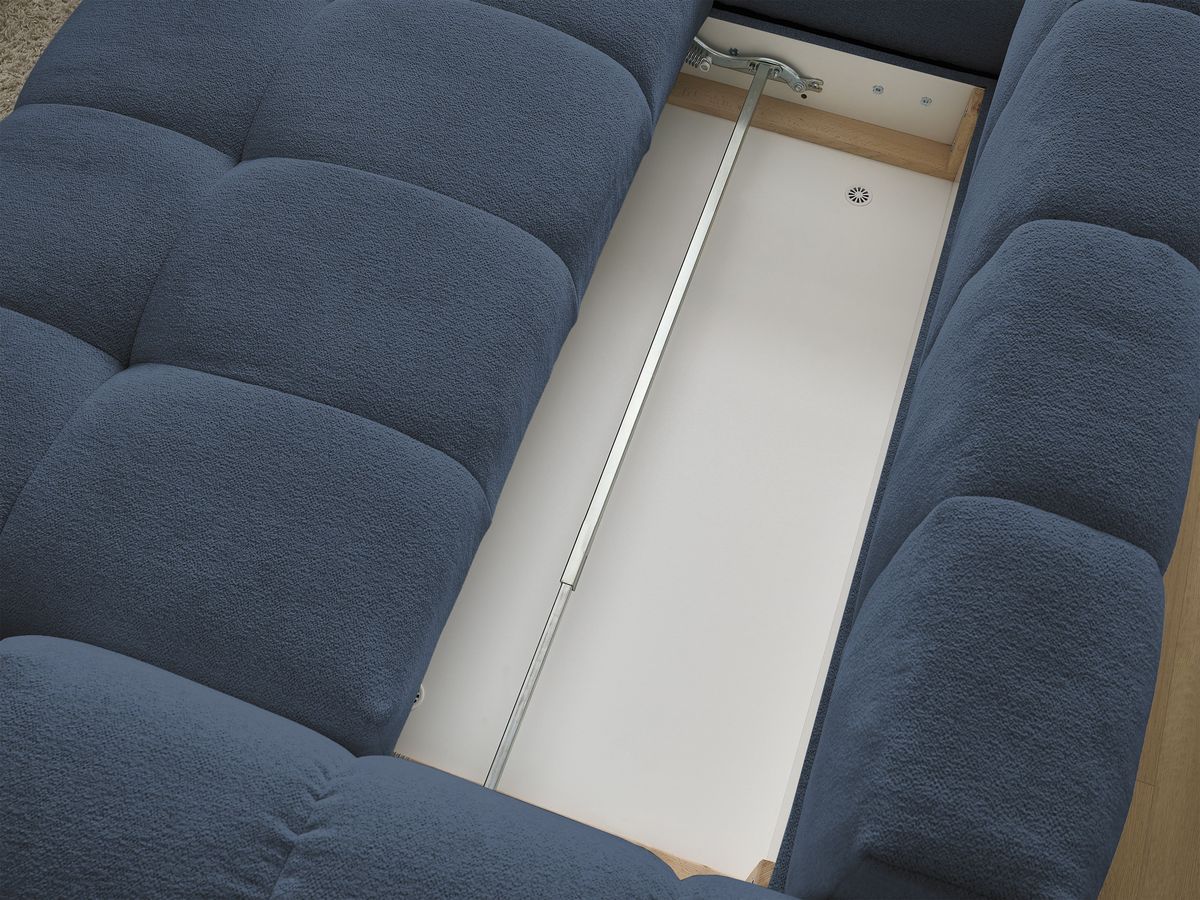 Canapé d'angle L convertible coffre EVEREST tissu chiné