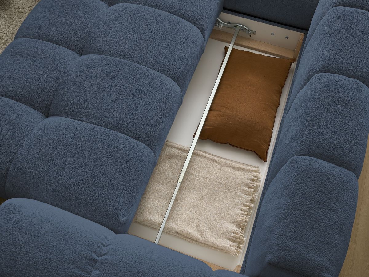 Canapé d'angle L convertible coffre EVEREST tissu chiné