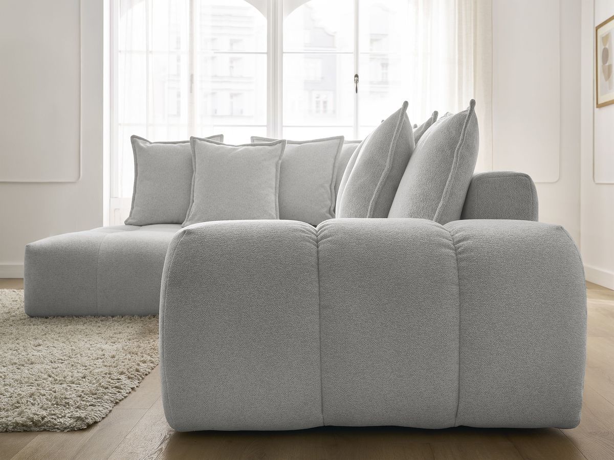 Canapé d'angle L convertible coffre EVEREST tissu chiné