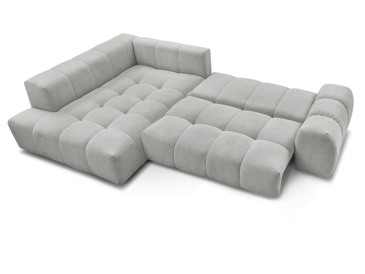 Canapé d'angle L convertible coffre EVEREST tissu chiné