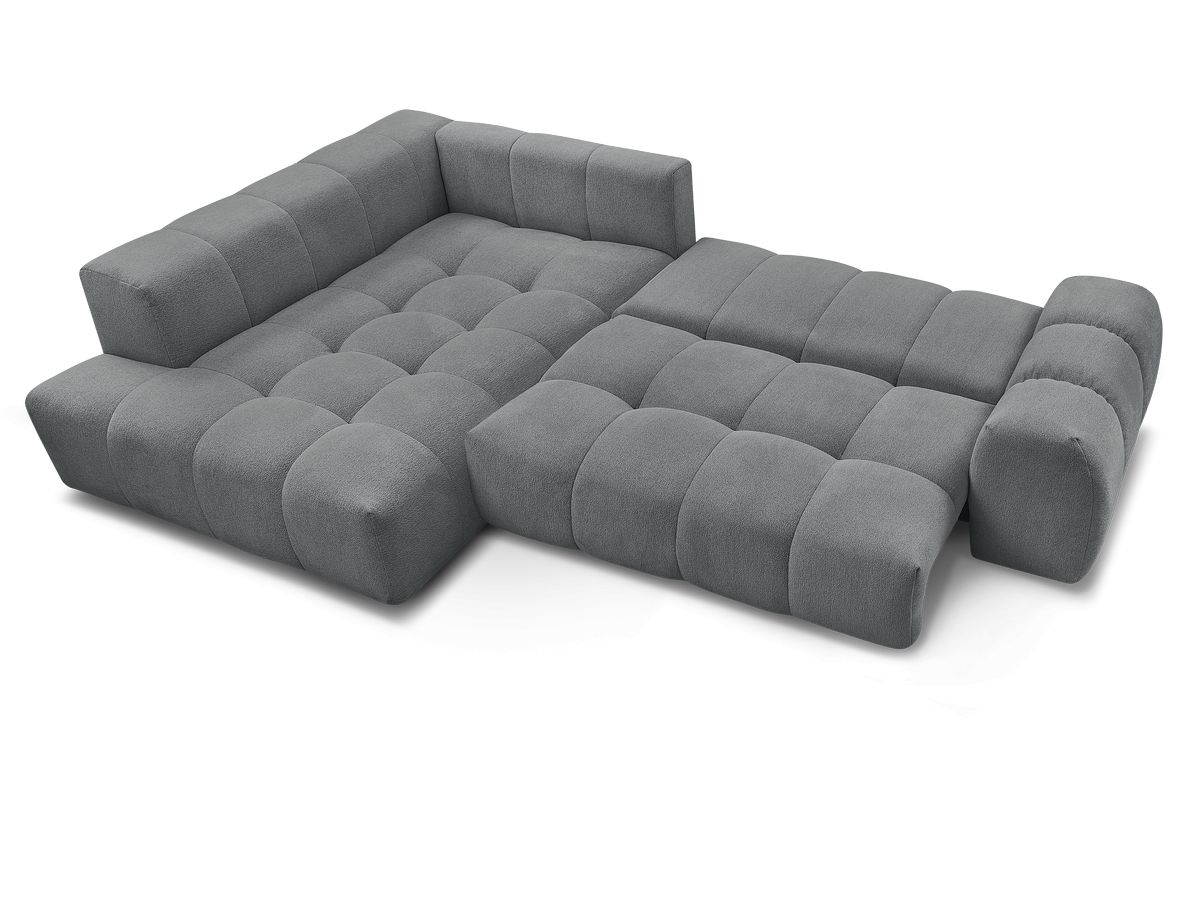 Canapé d'angle L convertible coffre EVEREST tissu chiné