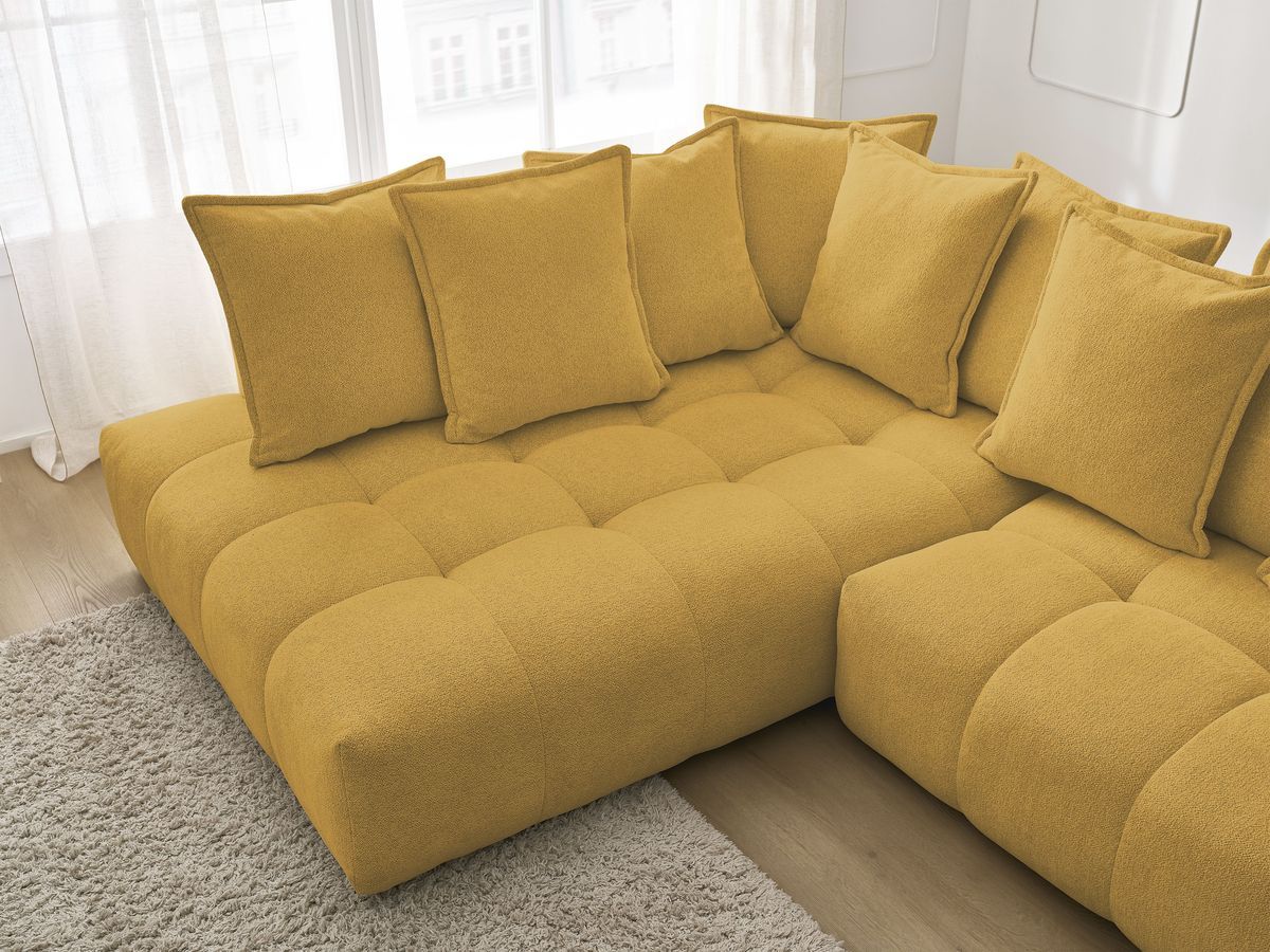 Canapé d'angle L convertible coffre EVEREST tissu chiné