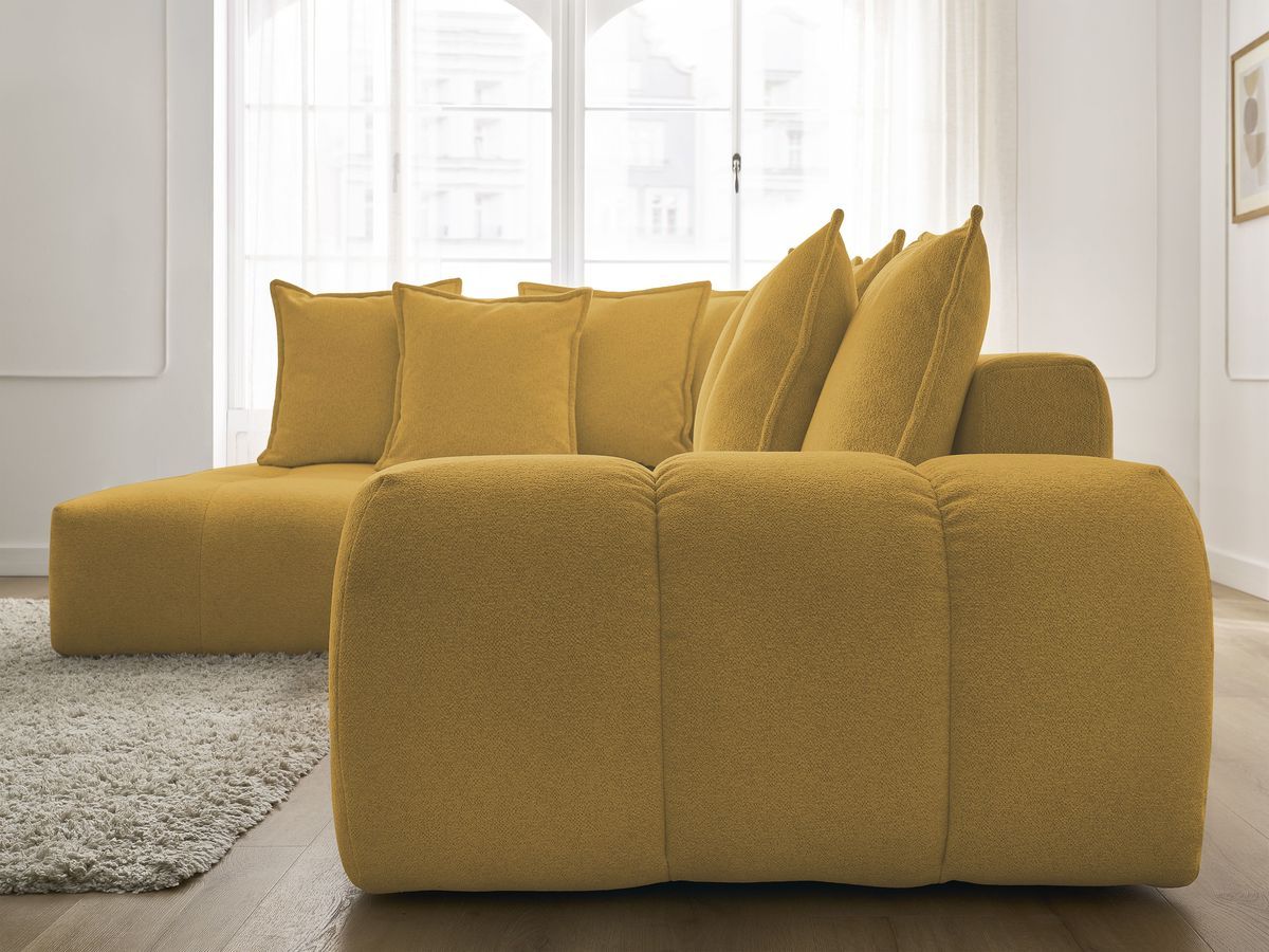 Canapé d'angle L convertible coffre EVEREST tissu chiné