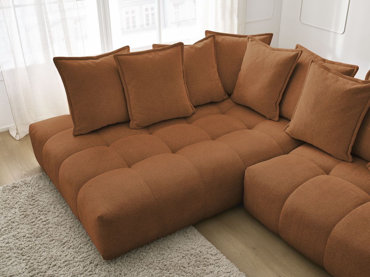 Canapé d'angle L convertible coffre EVEREST tissu chiné