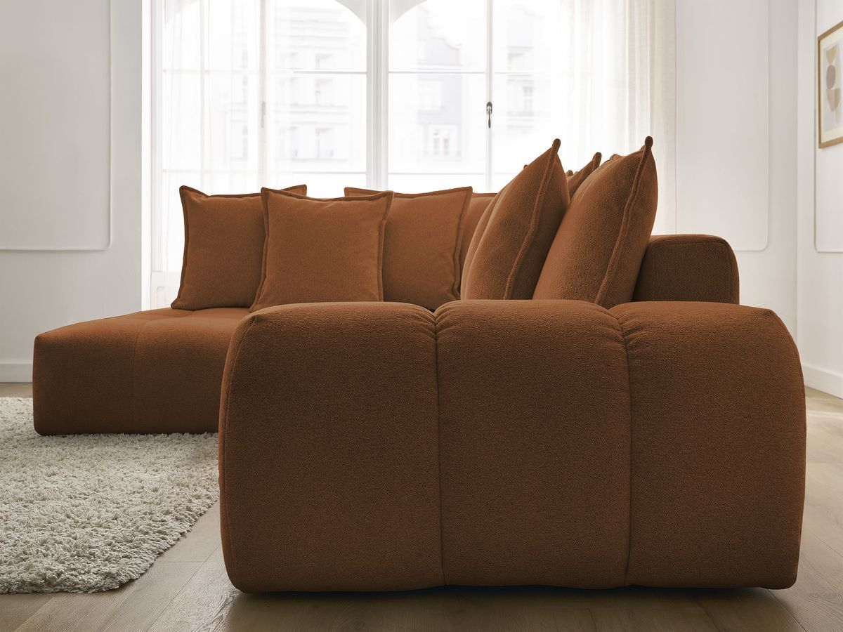 Canapé d'angle L convertible coffre EVEREST tissu chiné