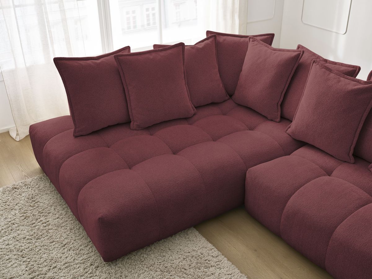 Canapé d'angle L convertible coffre EVEREST tissu chiné