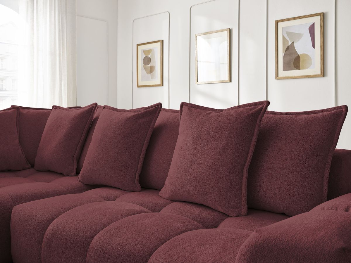 Canapé d'angle L convertible coffre EVEREST tissu chiné
