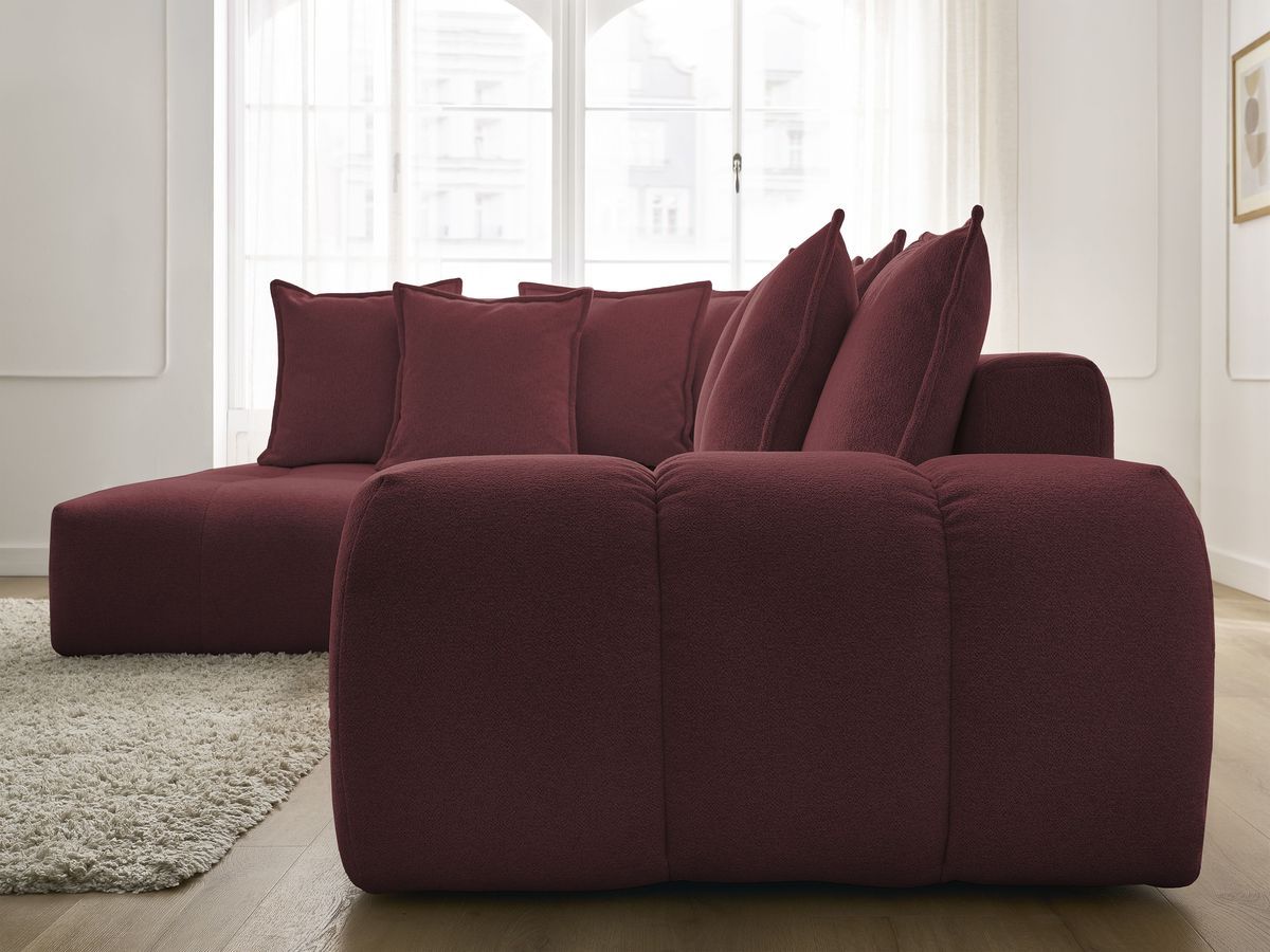 Canapé d'angle L convertible coffre EVEREST tissu chiné