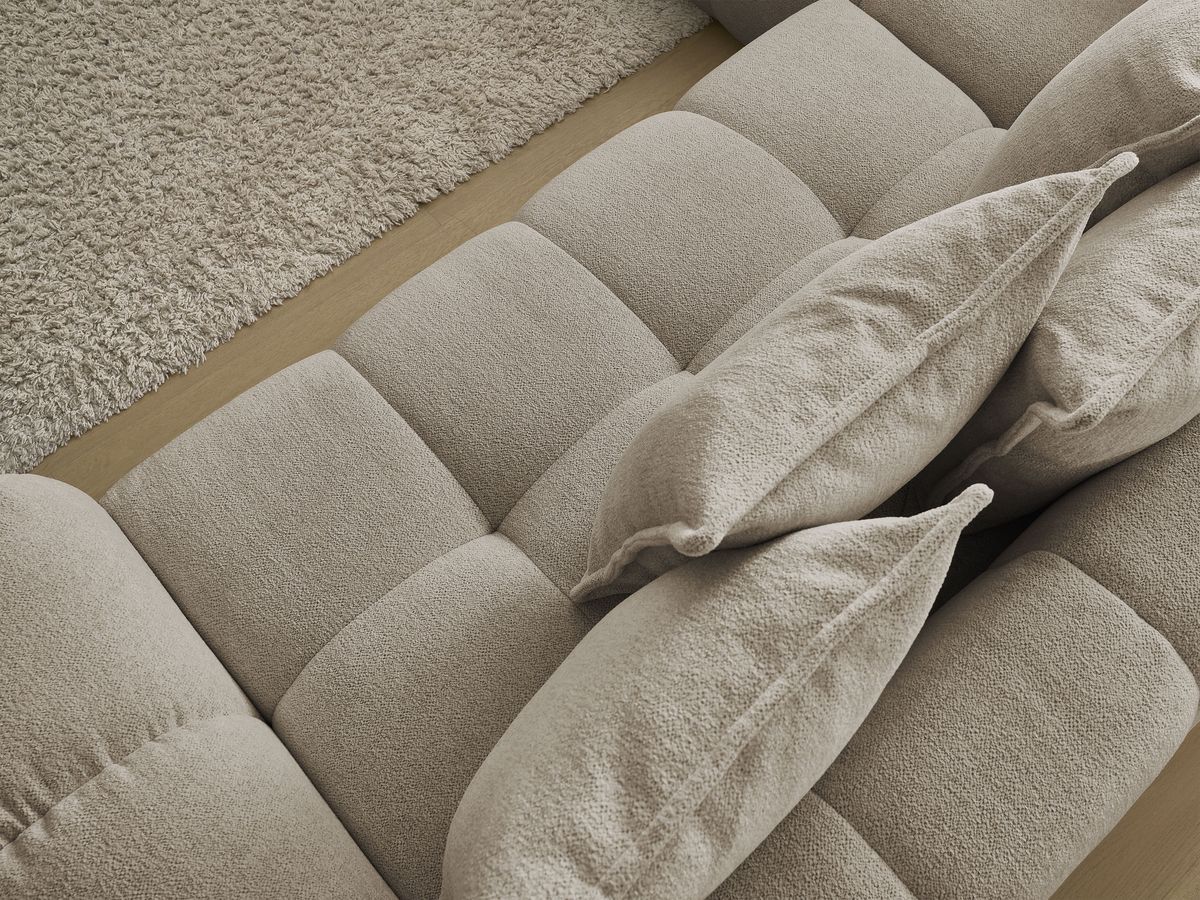 Canapé d'angle L convertible coffre EVEREST tissu chiné