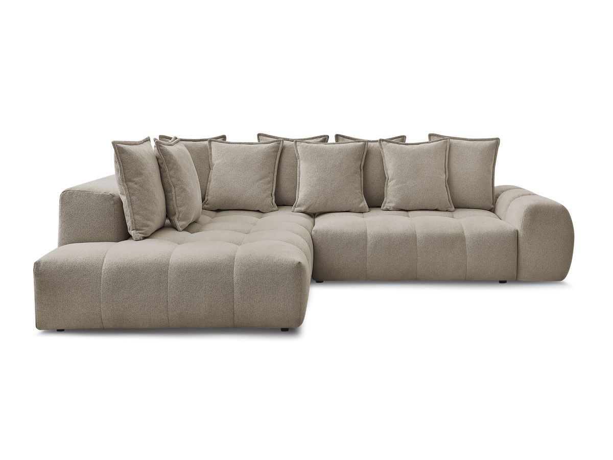 Canapé d'angle L convertible coffre EVEREST tissu chiné