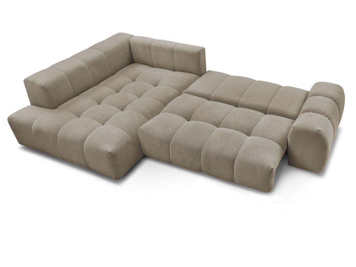 Canapé d'angle L convertible coffre EVEREST tissu chiné