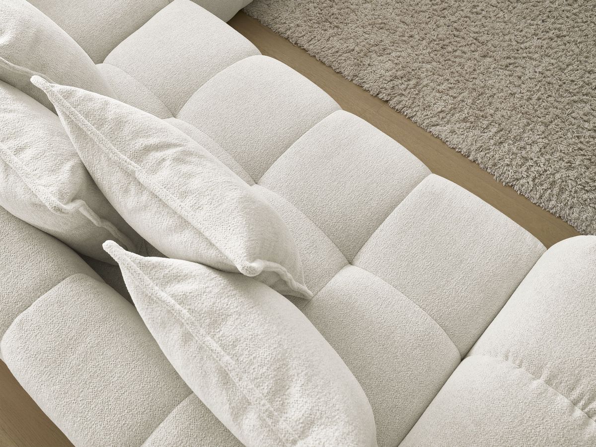 Canapé d'angle L convertible coffre EVEREST tissu chiné