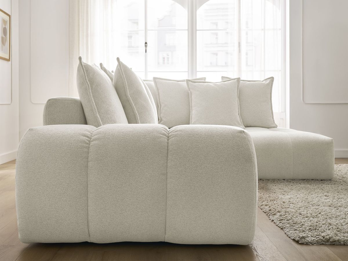 Canapé d'angle L convertible coffre EVEREST tissu chiné