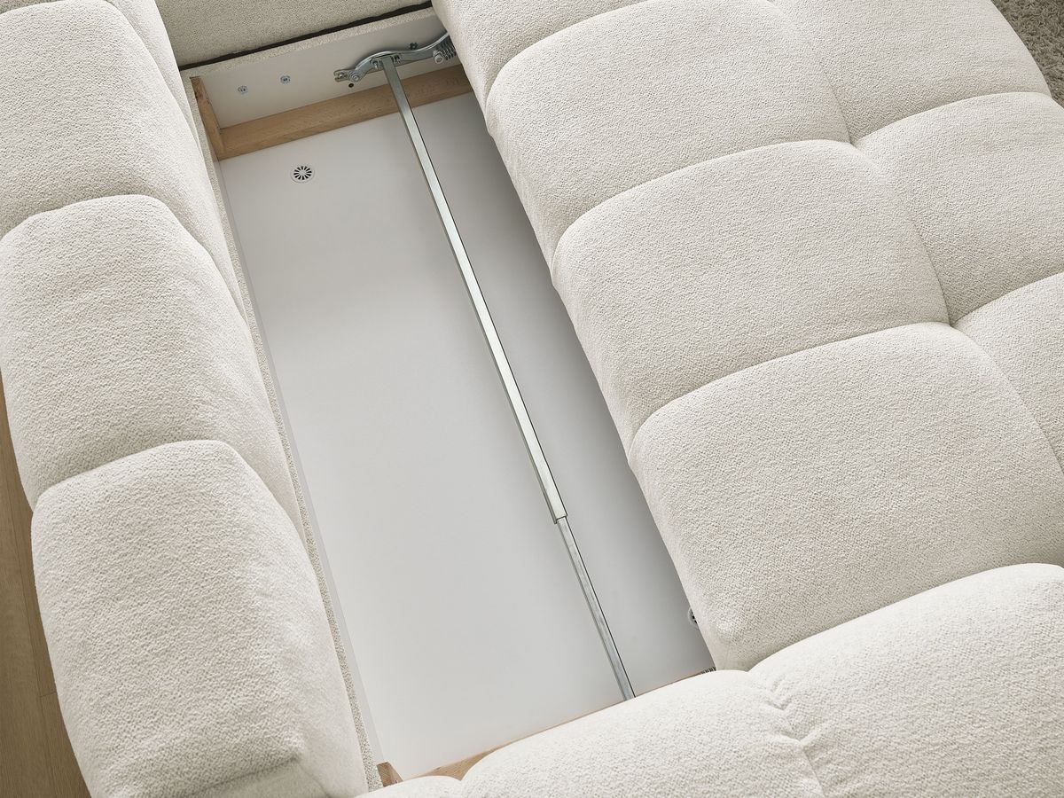Canapé d'angle L convertible coffre EVEREST tissu chiné