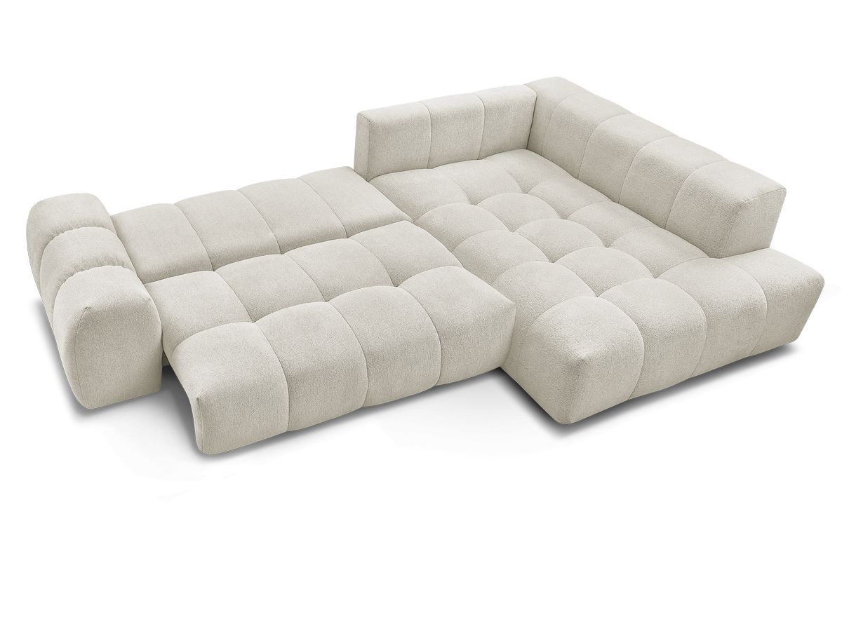 Canapé d'angle L convertible coffre EVEREST tissu chiné