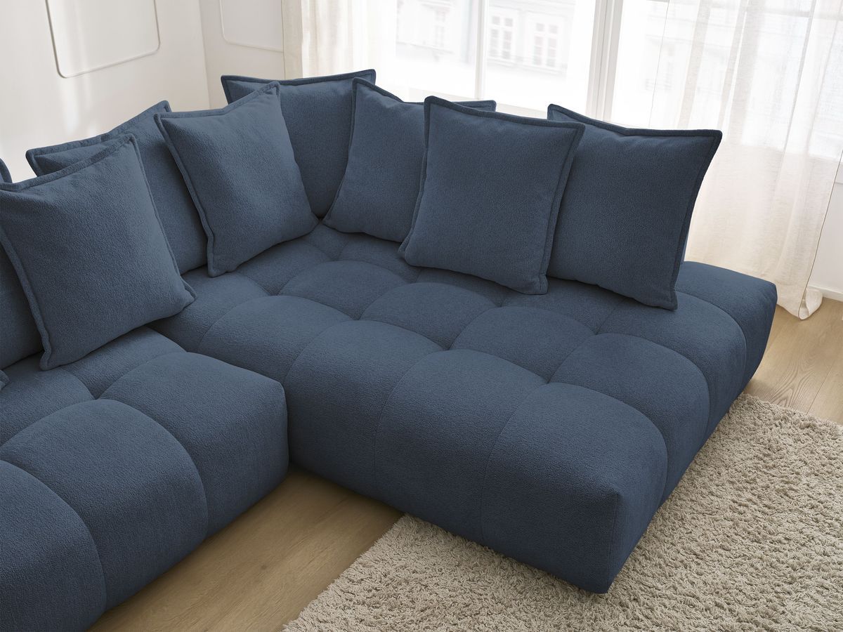 Canapé d'angle L convertible coffre EVEREST tissu chiné