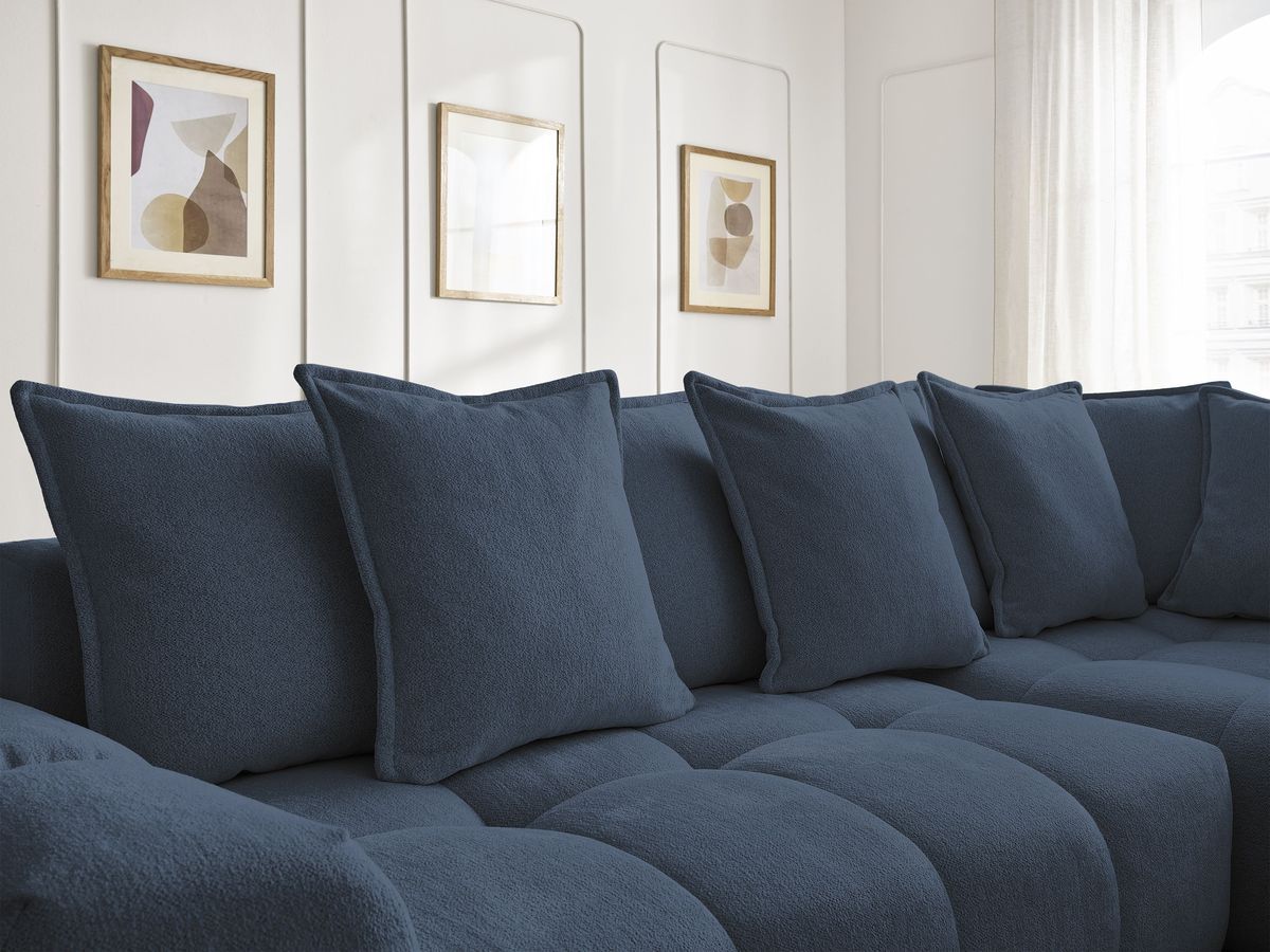 Canapé d'angle L convertible coffre EVEREST tissu chiné