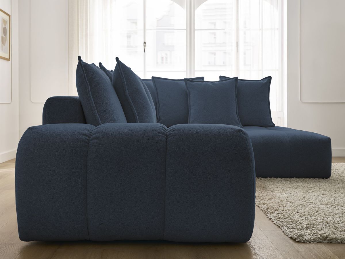 Canapé d'angle L convertible coffre EVEREST tissu chiné
