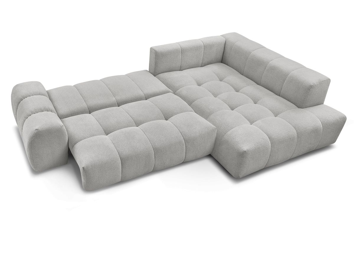 Canapé d'angle L convertible coffre EVEREST tissu chiné