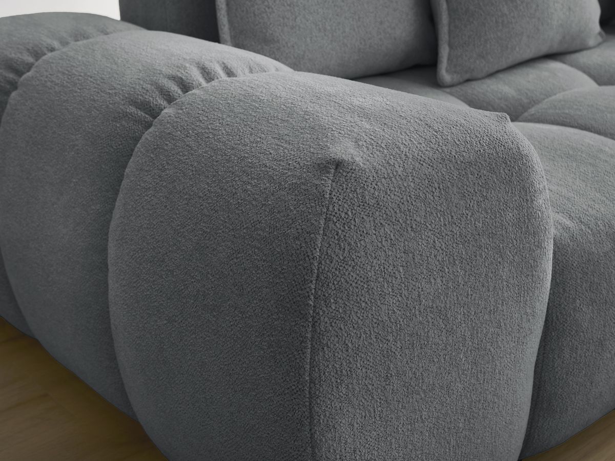 Canapé d'angle L convertible coffre EVEREST tissu chiné