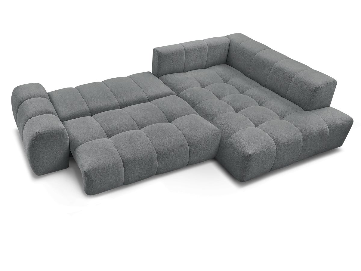 Canapé d'angle L convertible coffre EVEREST tissu chiné