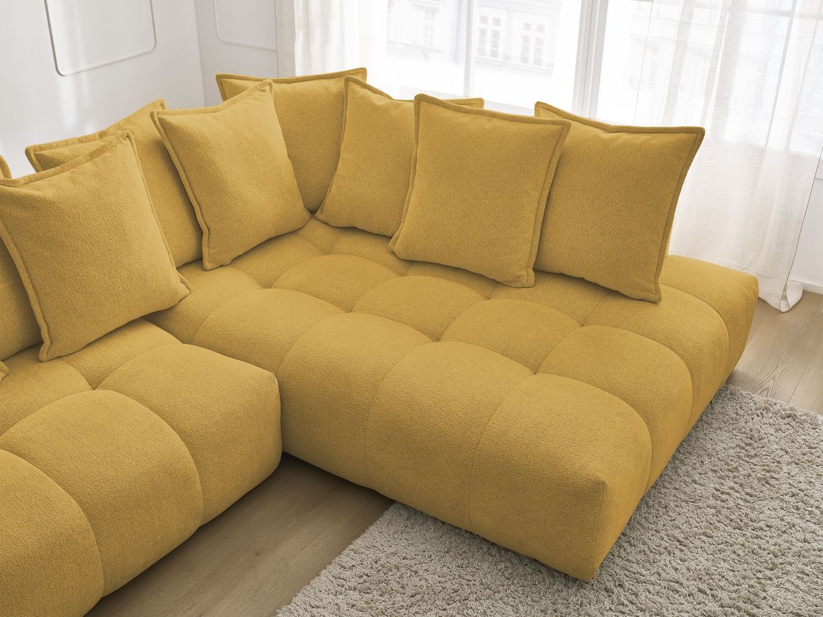 Canapé d'angle L convertible coffre EVEREST tissu chiné