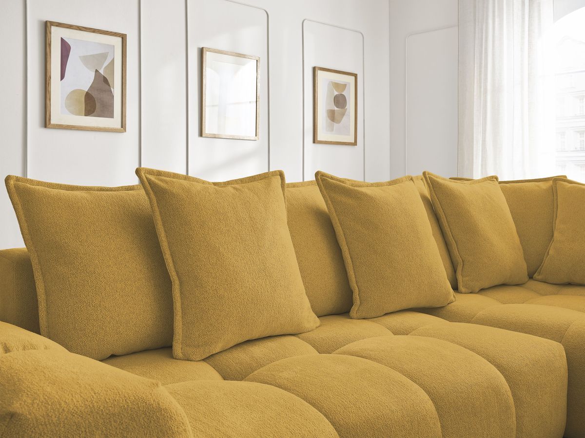 Canapé d'angle L convertible coffre EVEREST tissu chiné