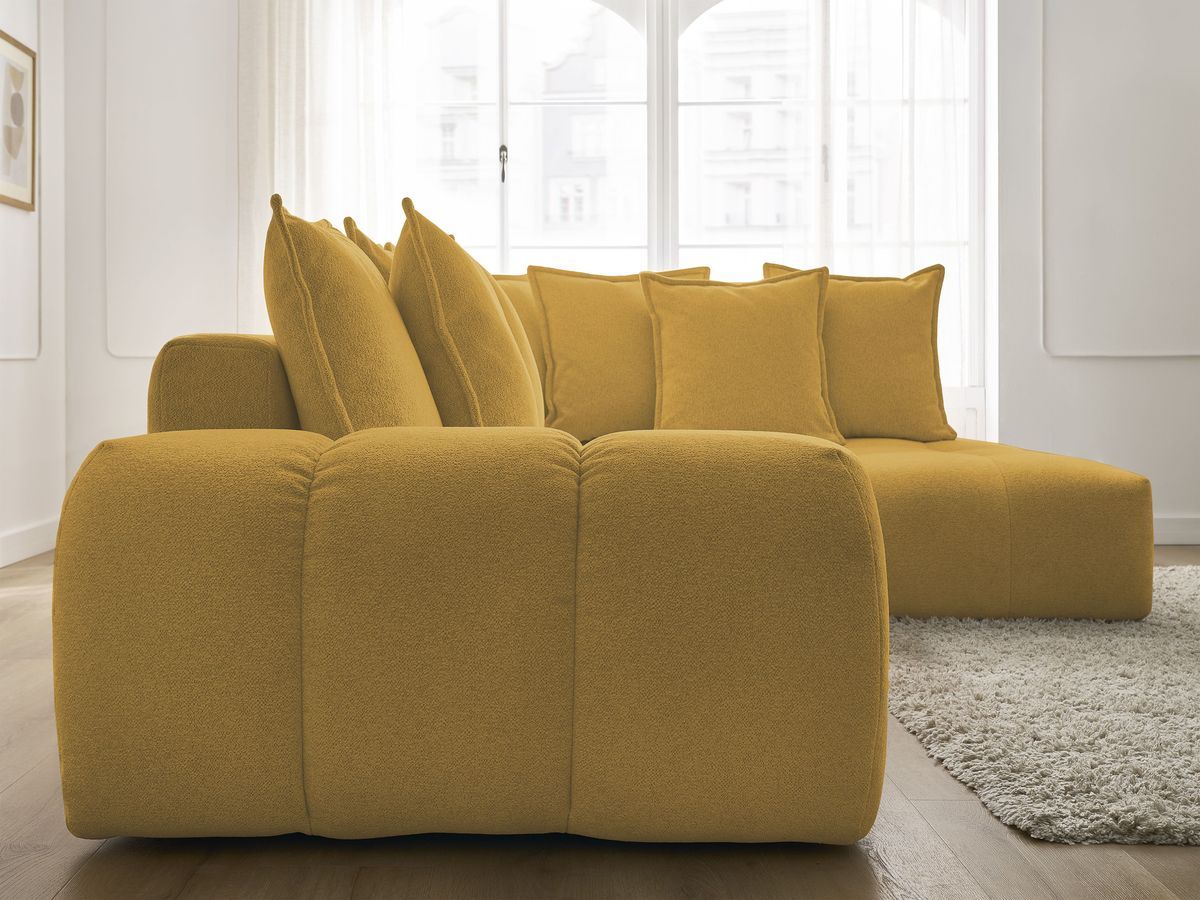 Canapé d'angle L convertible coffre EVEREST tissu chiné