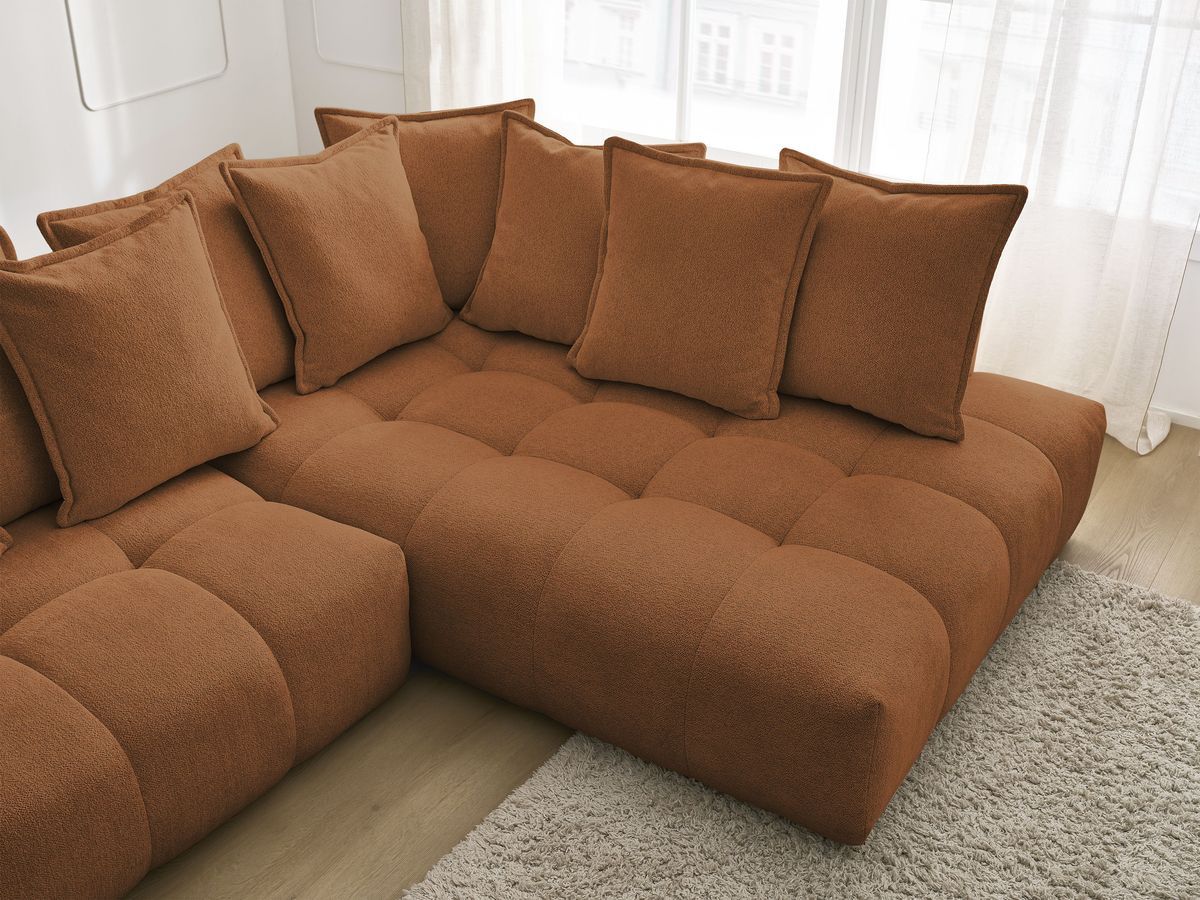 Canapé d'angle L convertible coffre EVEREST tissu chiné