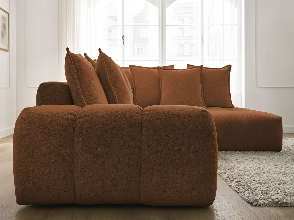 Canapé d'angle L convertible coffre EVEREST tissu chiné
