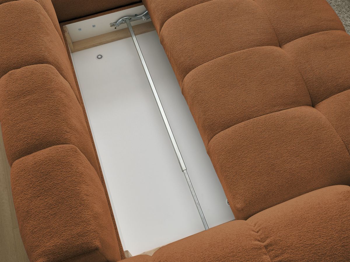 Canapé d'angle L convertible coffre EVEREST tissu chiné