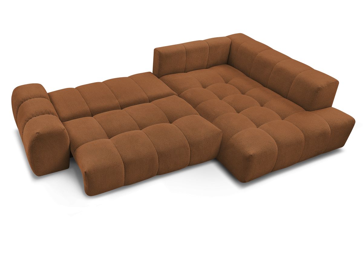 Canapé d'angle L convertible coffre EVEREST tissu chiné