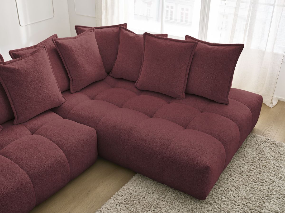 Canapé d'angle L convertible coffre EVEREST tissu chiné