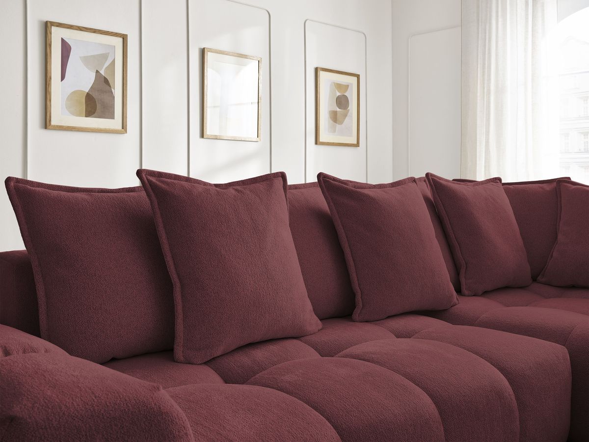 Canapé d'angle L convertible coffre EVEREST tissu chiné
