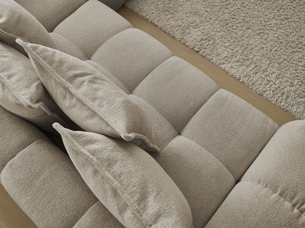 Canapé d'angle L convertible coffre EVEREST tissu chiné