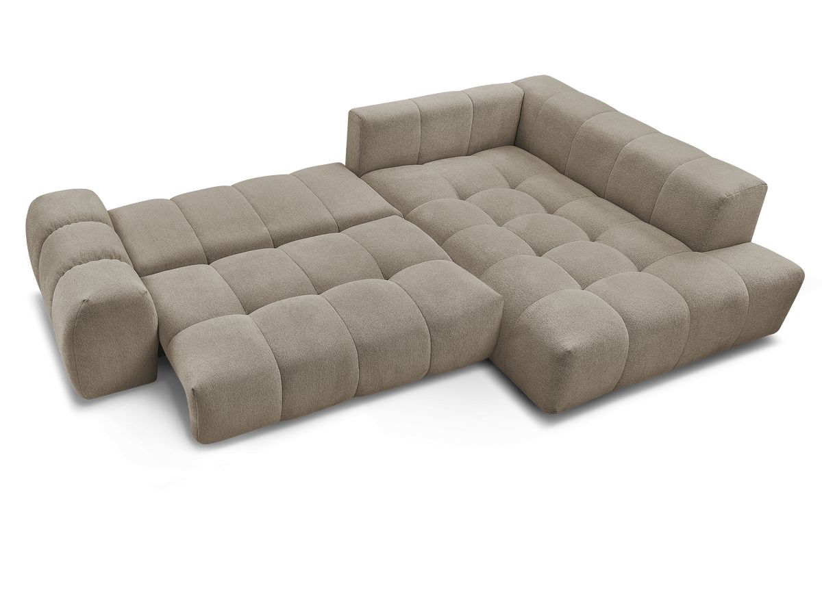 Canapé d'angle L convertible coffre EVEREST tissu chiné