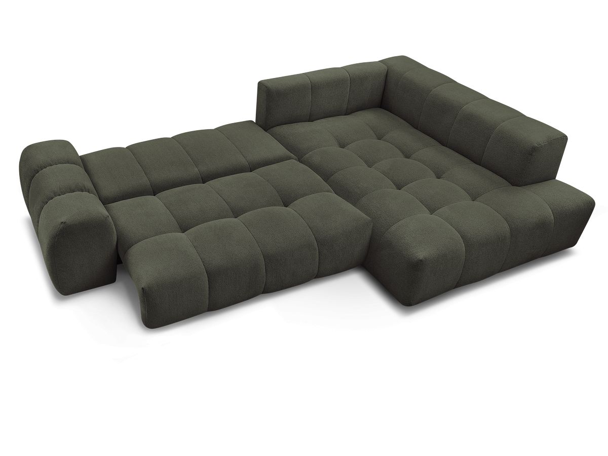 Canapé d'angle L convertible coffre EVEREST tissu chiné