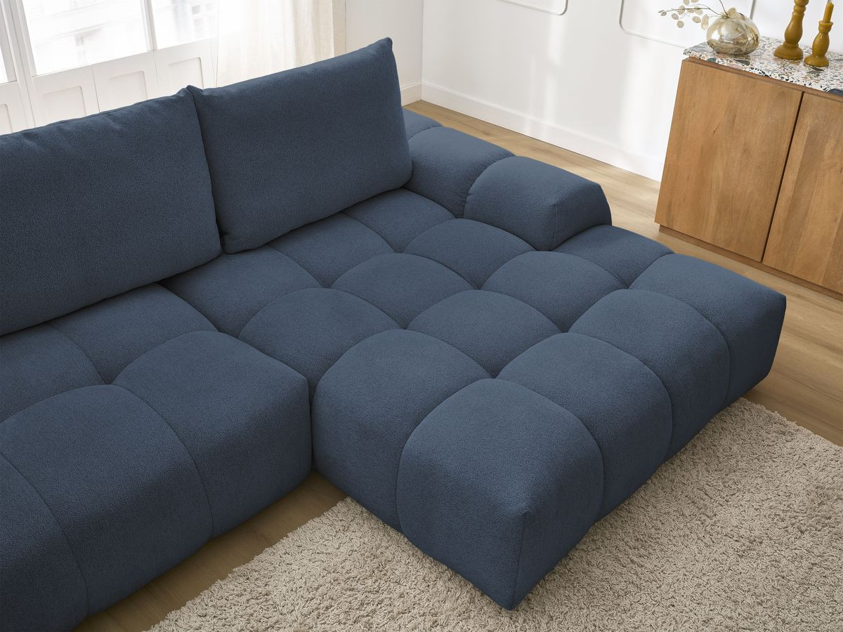 Canapé d'angle convertible coffre EVEREST tissu chiné