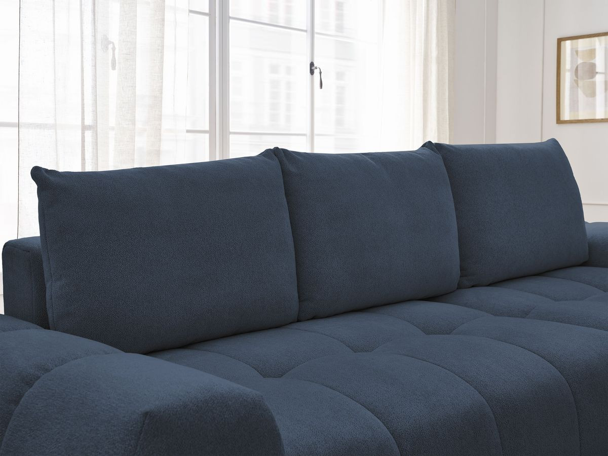 Canapé d'angle convertible coffre EVEREST tissu chiné