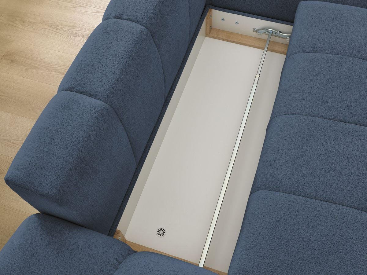 Canapé d'angle convertible coffre EVEREST tissu chiné