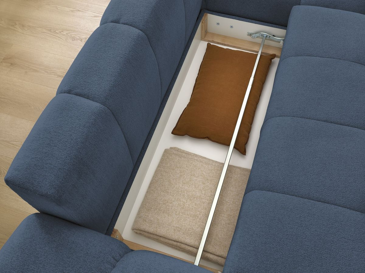 Canapé d'angle convertible coffre EVEREST tissu chiné