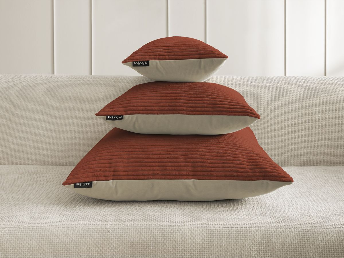 Coussin biface STOCKHOLM terracotta — vue 4