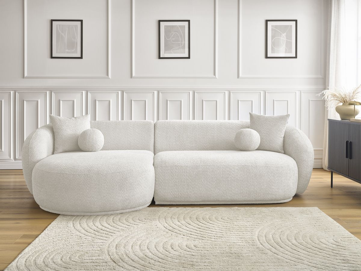 Canapé d'angle fixe ASHLEY blanc angle gauche BOBOCHIC 4 places - Vue supplémentaire 3