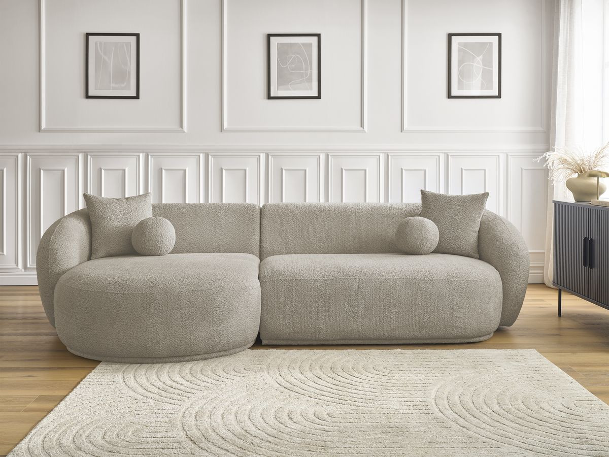 Canapé d'angle fixe ASHLEY taupe angle gauche BOBOCHIC 4 places - Vue supplémentaire 3