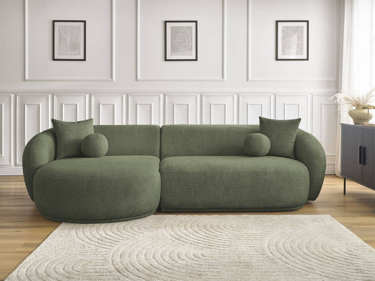 Canapé d'angle fixe ASHLEY vert angle gauche BOBOCHIC 4 places - Vue supplémentaire 3