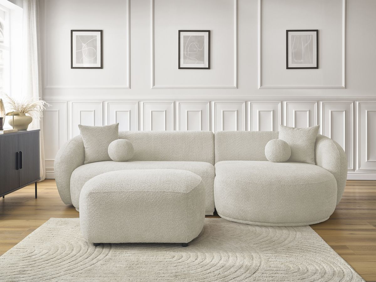 Canapé d'angle ASHLEY avec pouf beige — vue 5